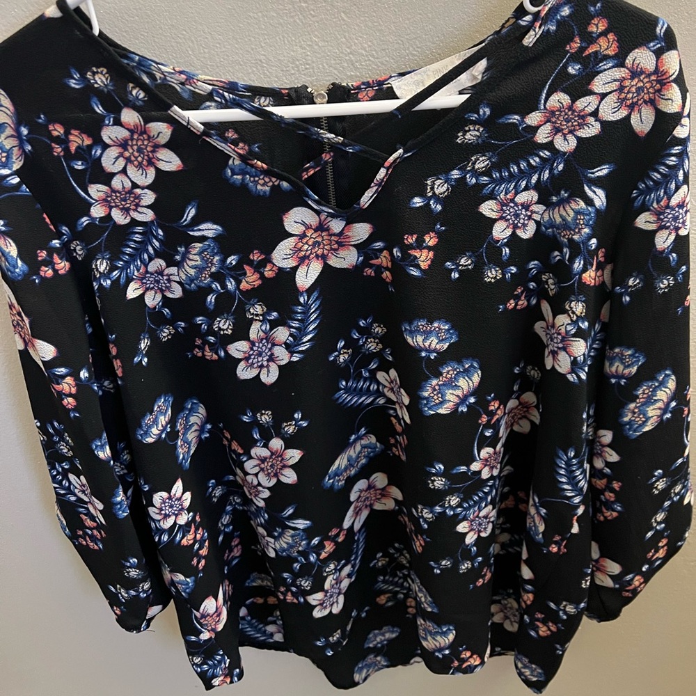 Pink Republic Floral Blouse Shirt Size XL